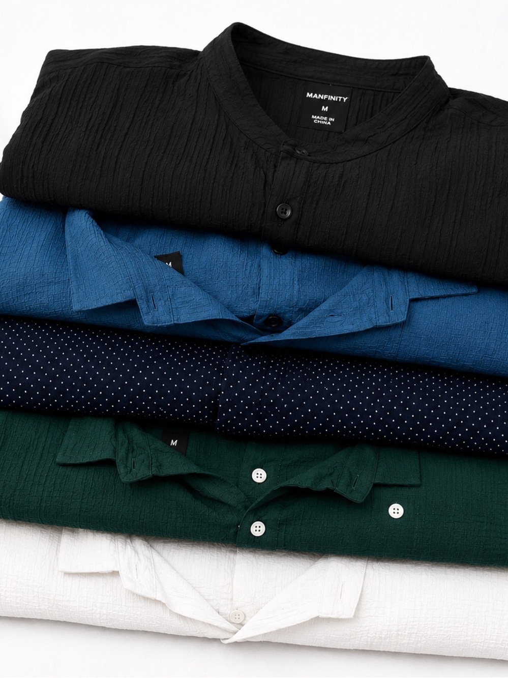 5 Men’s Button-Up Shirts Bundle Size M